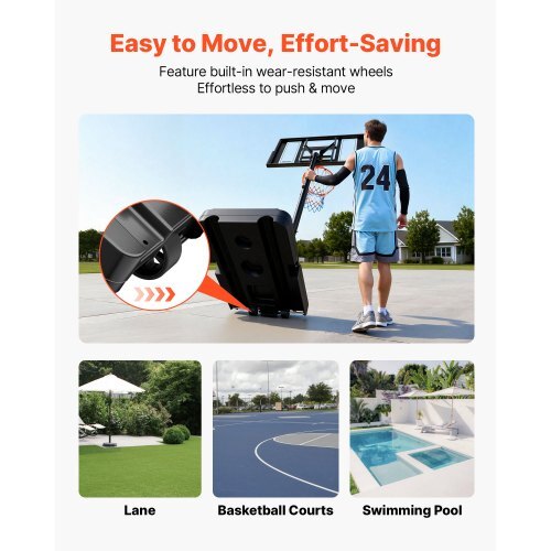 Adjustable Portable Basketball Hoop – 4.4 to 10 Ft
