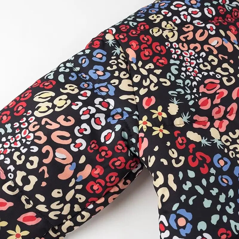 Women's Plus Size Printed Stand-Collar Jacket