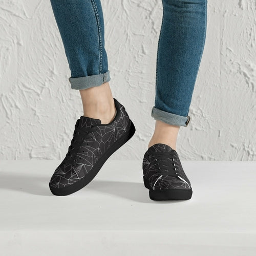 Jacki Easlick Architectural Print Leather Low-Top Sneakers