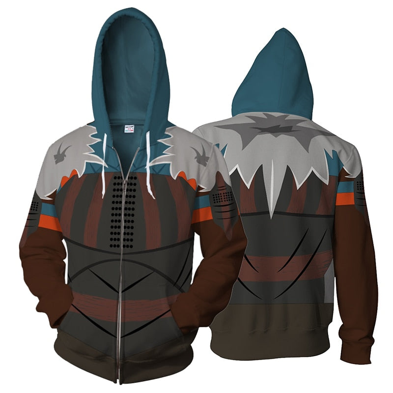 Men's Plus Size Graphic Zip Hoodie