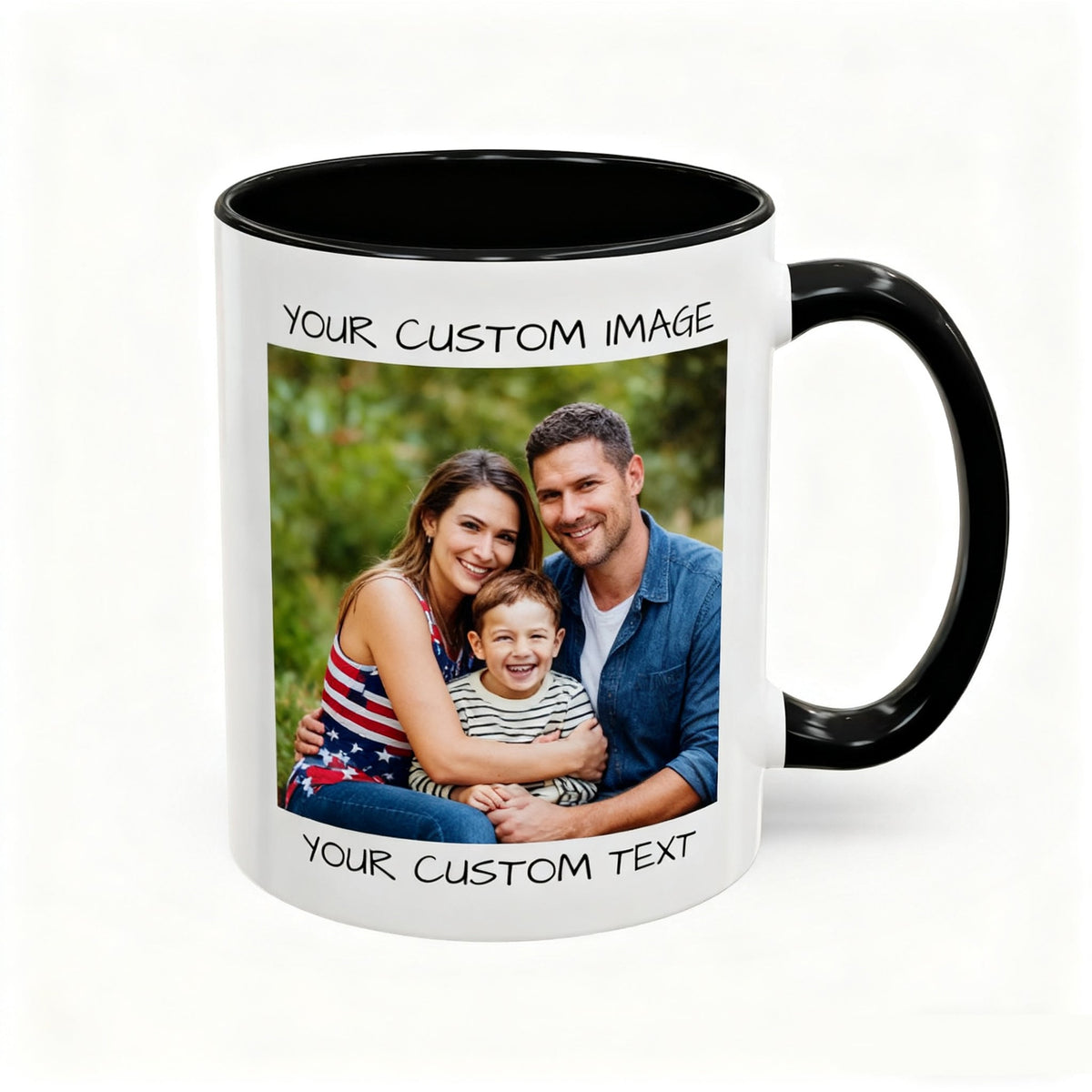 Custom Double-Sided Photo & Text Ceramic Mug – 11 oz