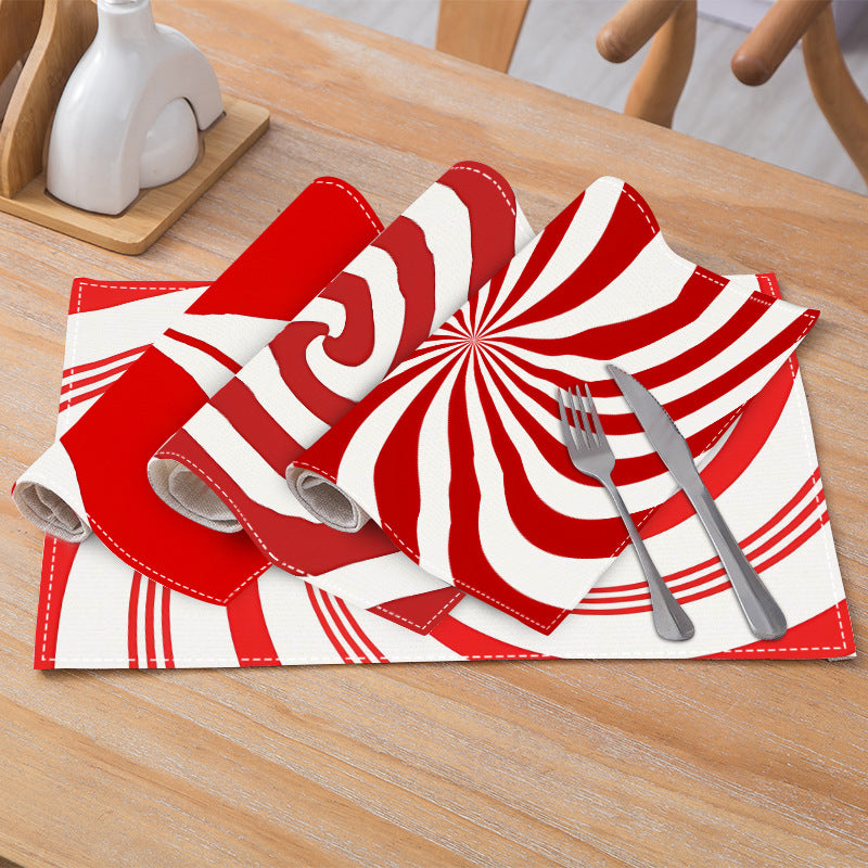 Red Candy Stripe Christmas Placemat – 12 x 18 in