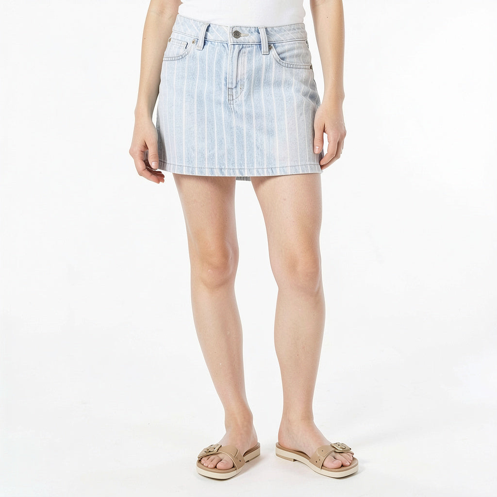 Vanilla Star Juniors Striped Denim Mini Skirt – 15