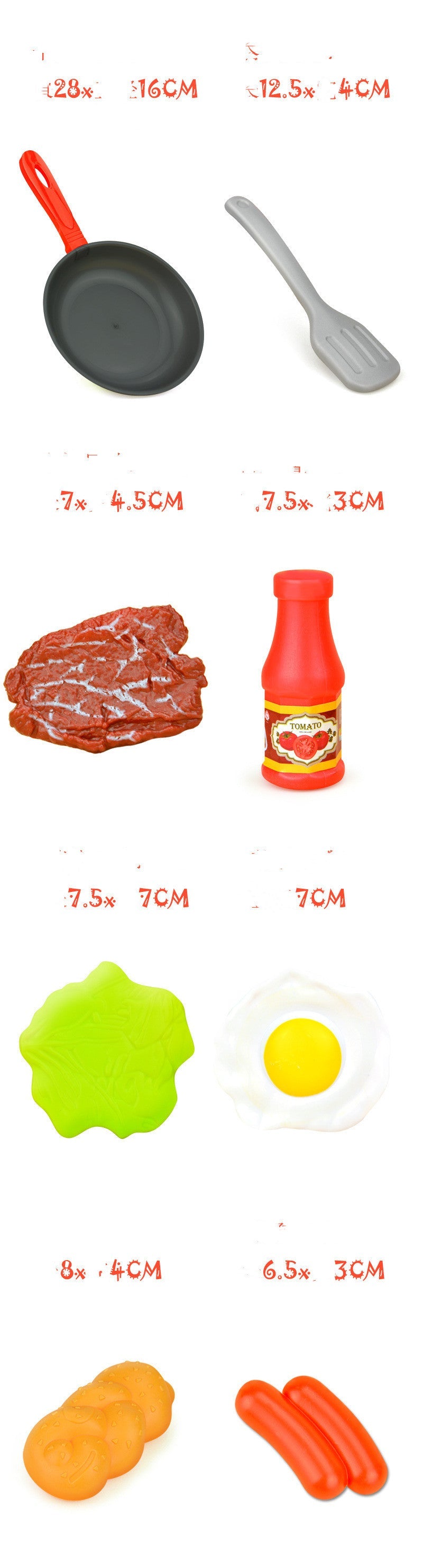 Kids’ Pretend Play Pan, Spatula & Steak Set