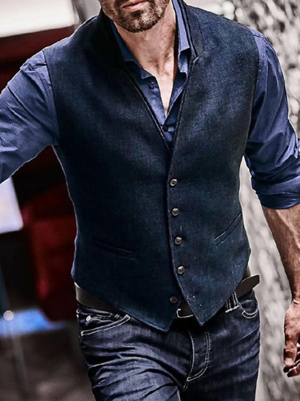 Men's Plus Size Button-Down Vest