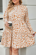 Women's Plus Size Leopard-Print Ruffle Mini Dress