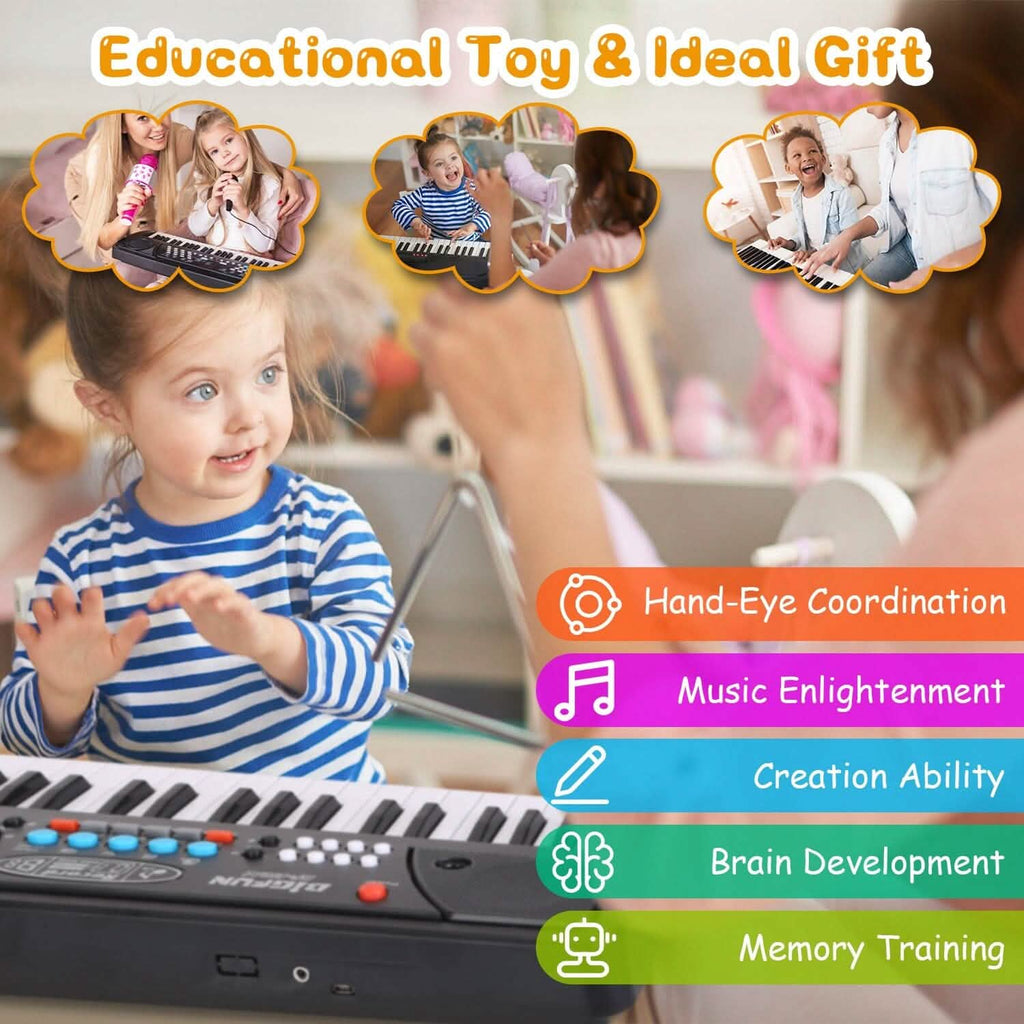 Kids' 37-Key Electronic Piano Keyboard with Microphone