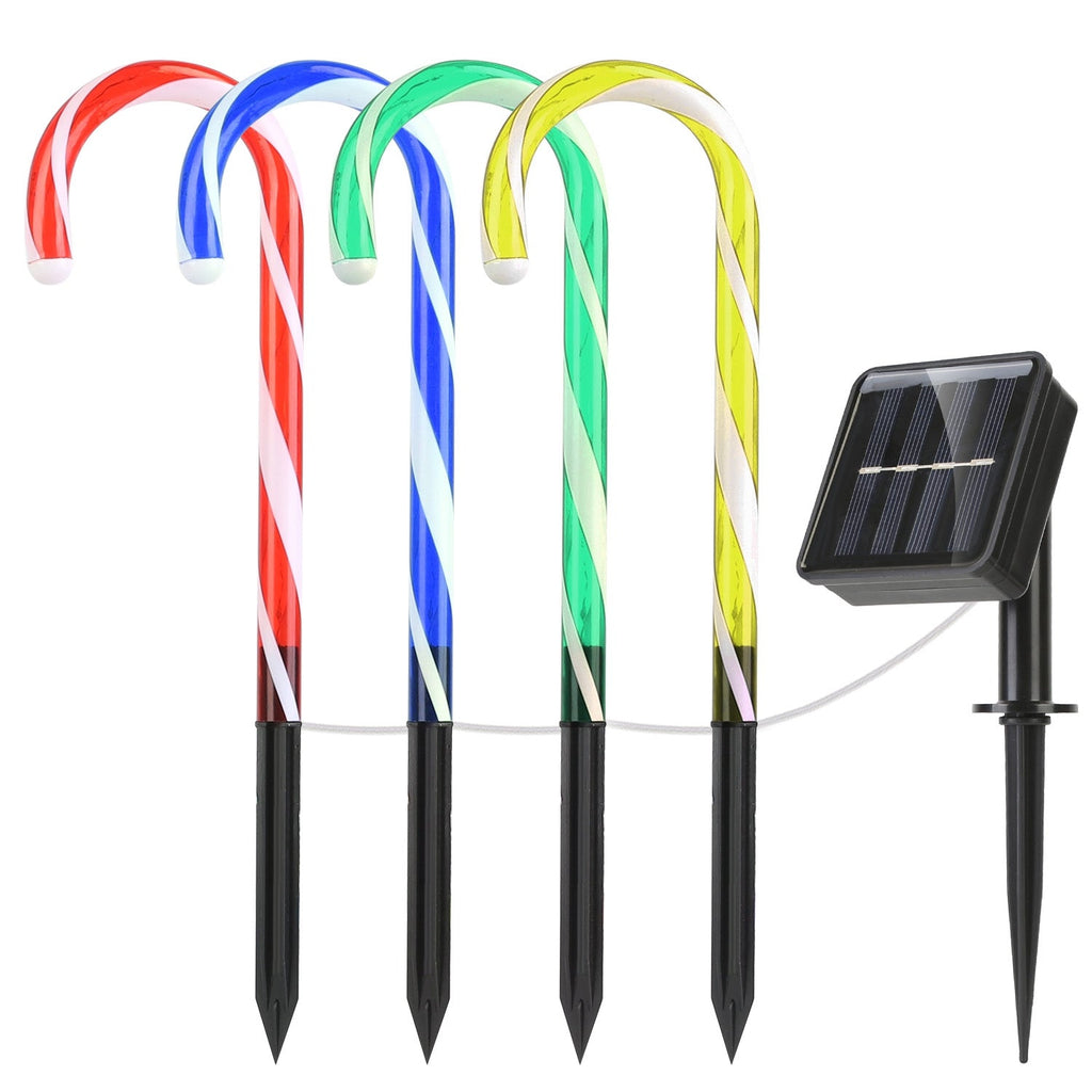 Solar Christmas Candy Cane Light IP55 Waterproof Stake Light Lamp for Patio Yard Garden Pathway