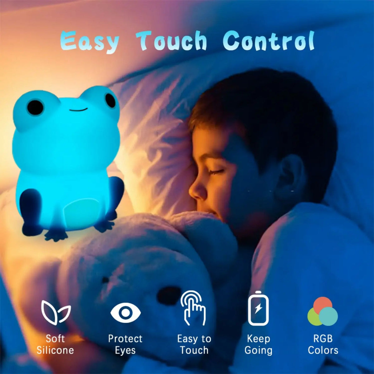 Rechargeable Silicone Frog LED Night Light with Timer