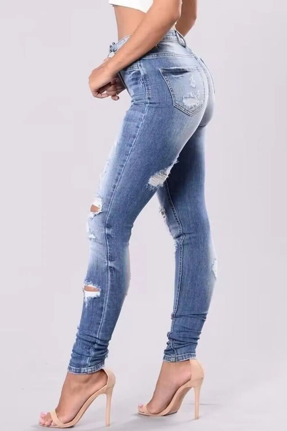 Women's Plus Size Distressed Skinny Jeans