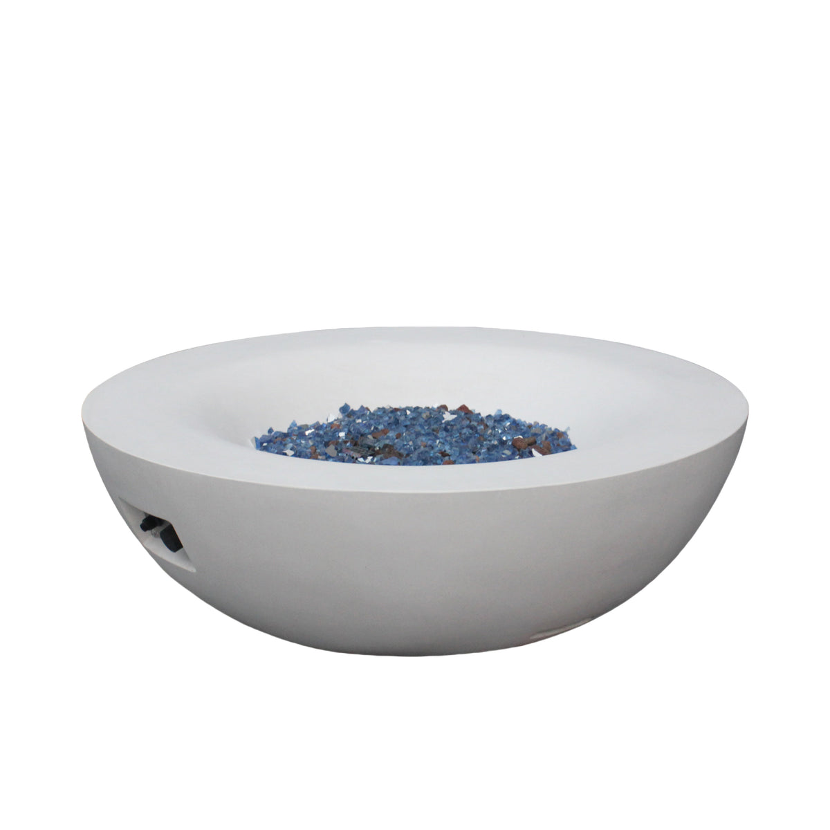 42-Inch Outdoor Concrete Propane Fire Pit Bowl – Antique White