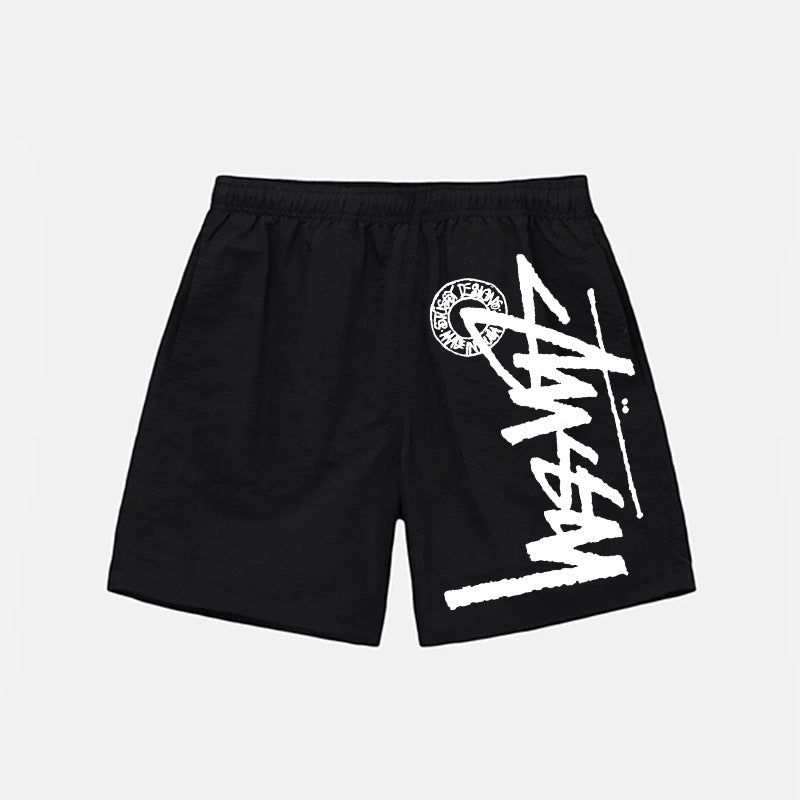 Men's Plus Size Quick-Dry Printed Beach Shorts