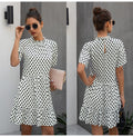 Women's Polka-Dot Chiffon Midi Dress