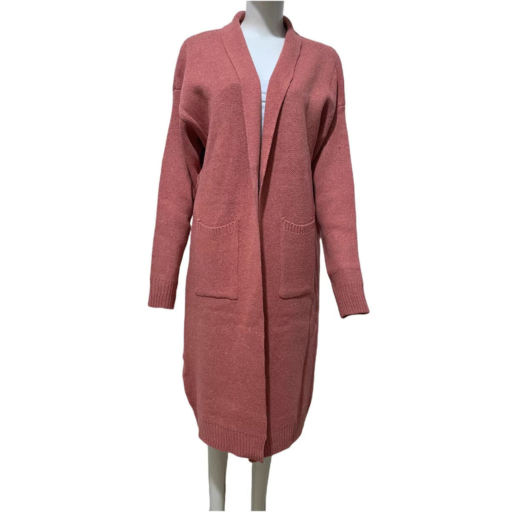 Relaxed Shawl-Collar Long Cardigan