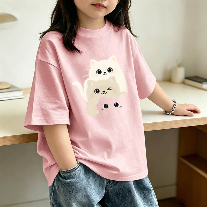 Girls’ Loose-Fit Cartoon-Print T-Shirt