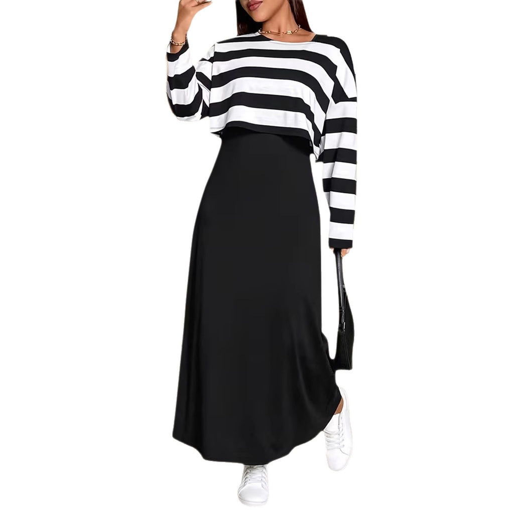 Women's Plus Size Striped Two-Piece Set