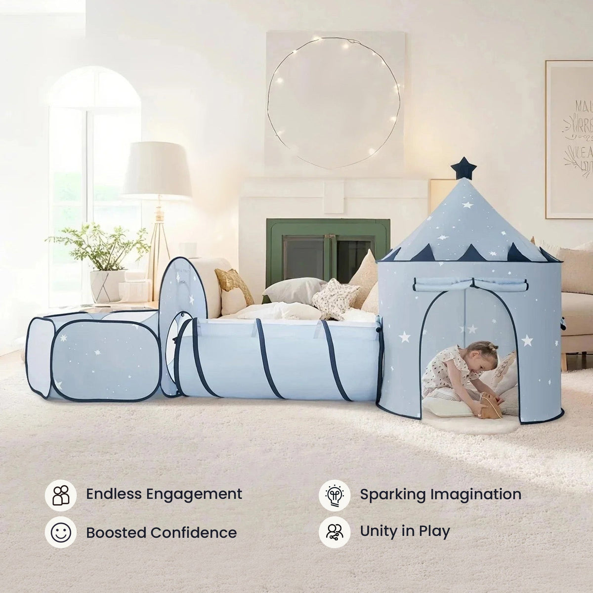 Tiny Land Compact Adventure 3-in-1 Play Tunnel Set — Balls Not Included