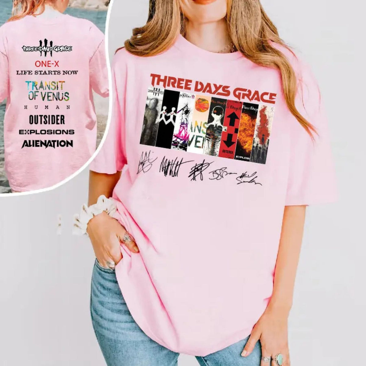 Three Days Grace Two-Sided Album T-Shirt