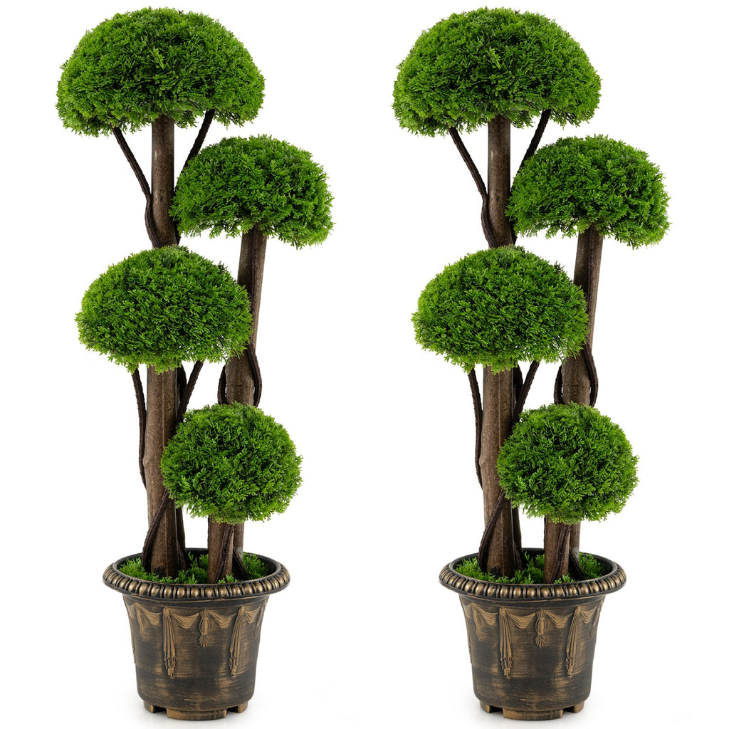 Artificial Cypress Spiral Topiary Trees, 3 ft – Set of 2