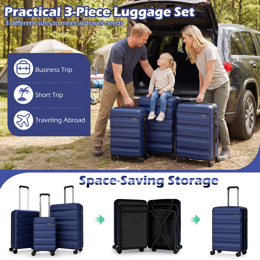3-Piece Hardside Luggage Set — 20, 24 & 28 in