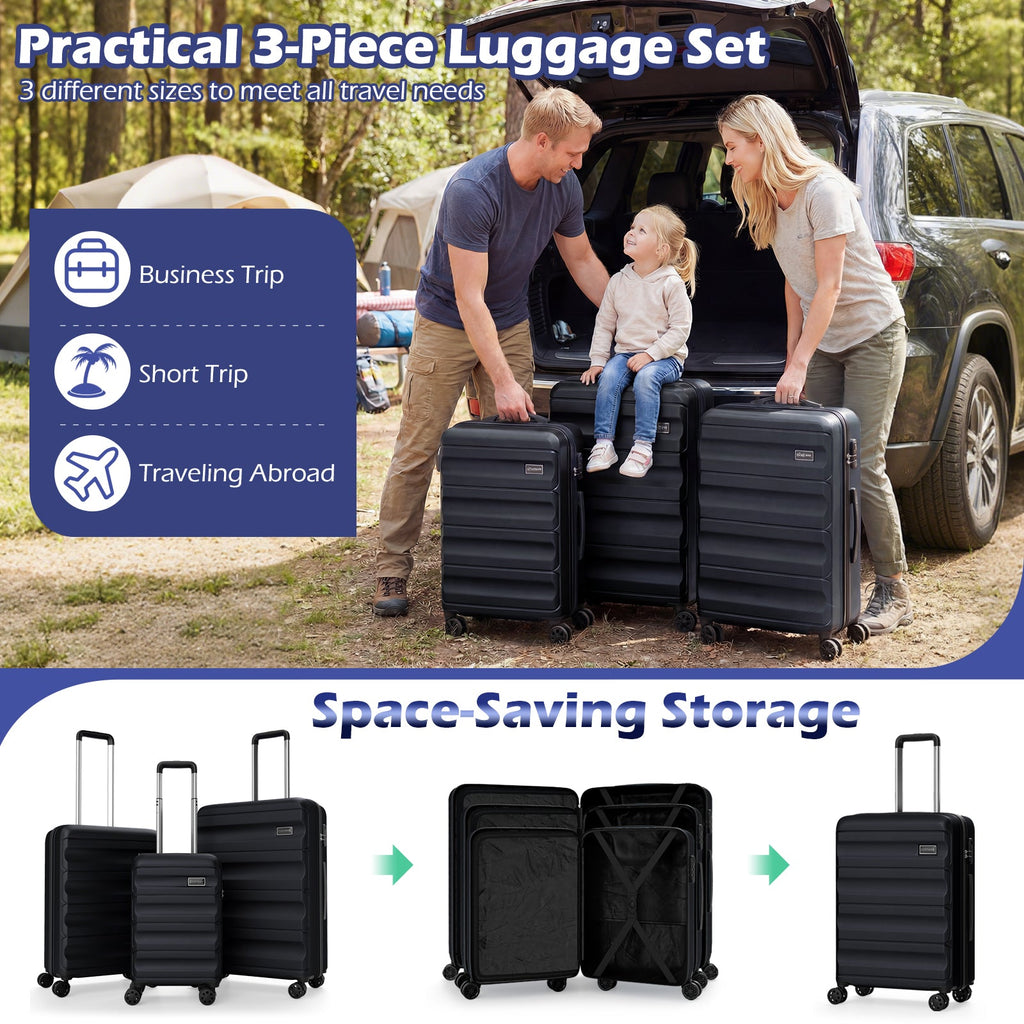 3-Piece Hardside Luggage Set — 20, 24 & 28 in