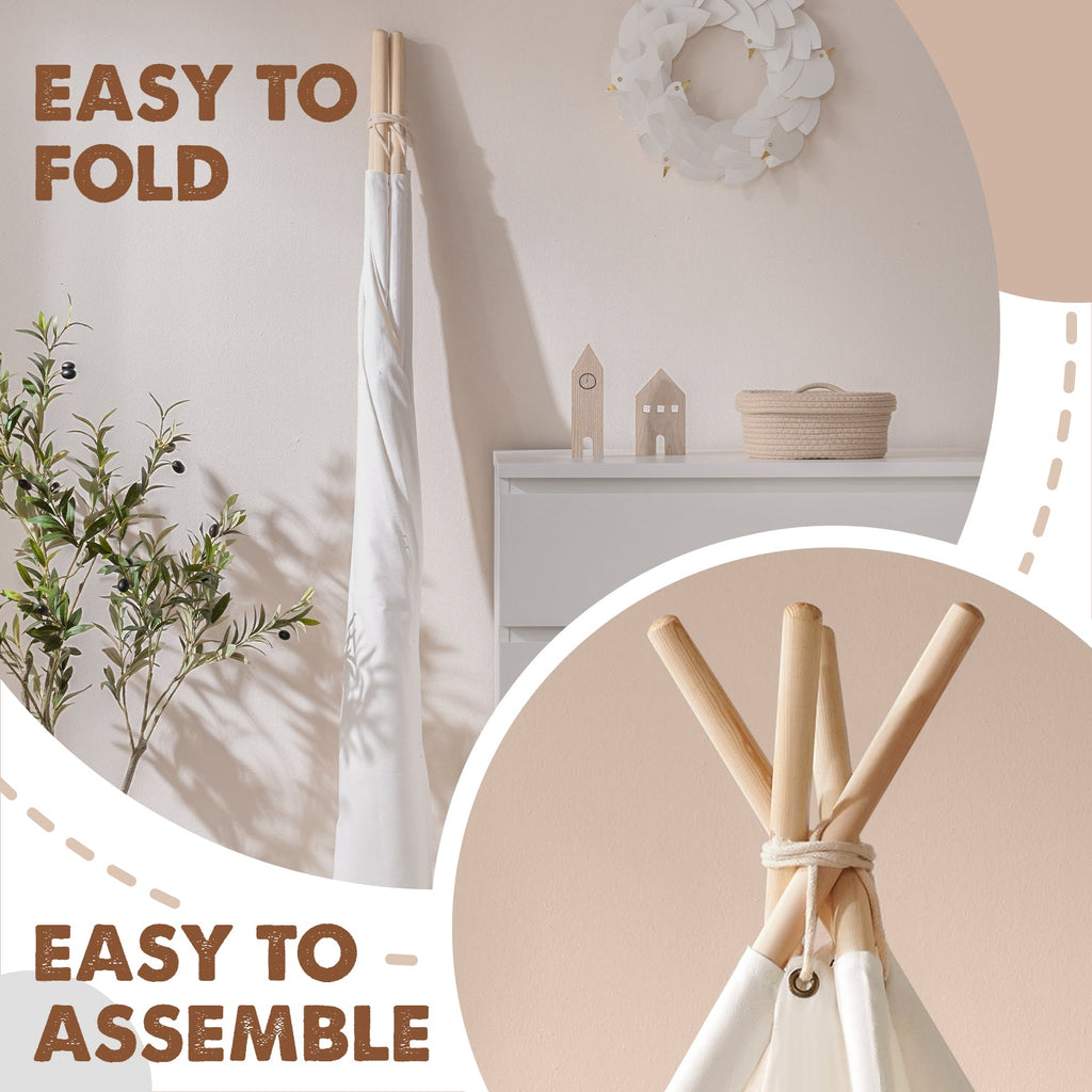 Tiny Land Kids’ Teepee Play Tent with Floor Mat
