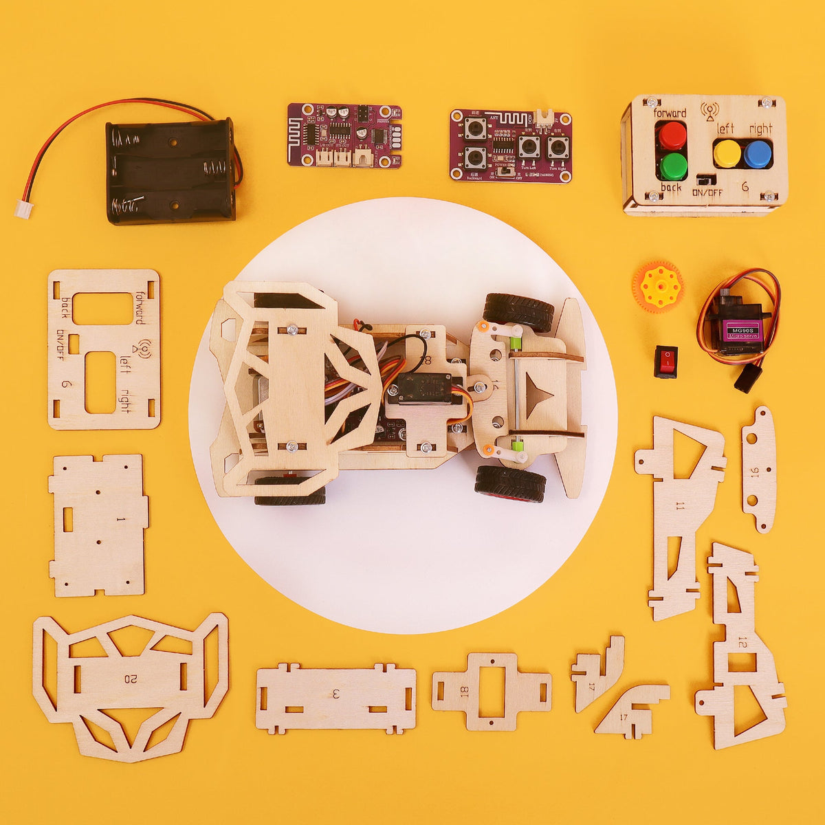 Steering Remote-Controlled Car DIY Kit, Educational STEM Toy