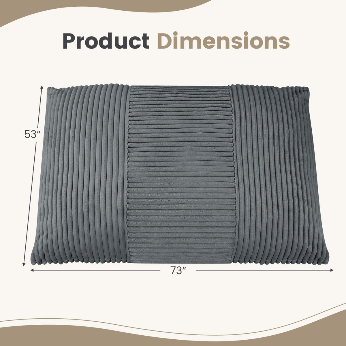 3-in-1 Corduroy Convertible Bean Bag Chair, Sofa & Bed