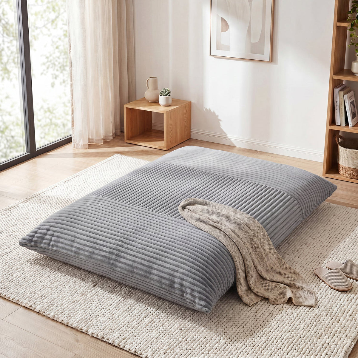 3-in-1 Corduroy Convertible Bean Bag Chair, Sofa & Bed