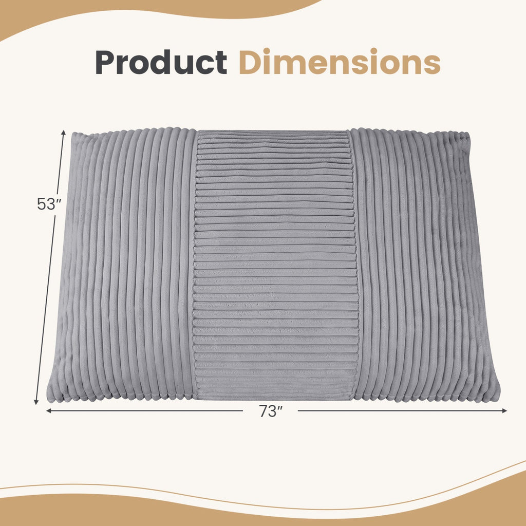 3-in-1 Corduroy Convertible Bean Bag Chair, Sofa & Bed