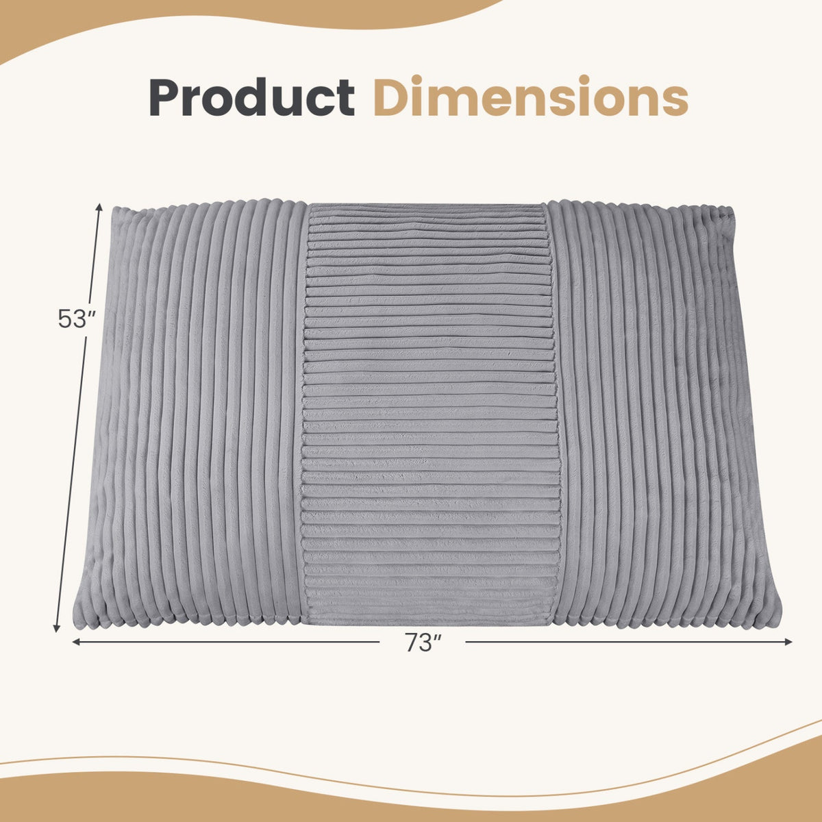 3-in-1 Corduroy Convertible Bean Bag Chair, Sofa & Bed