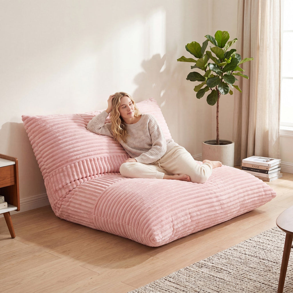 3-in-1 Corduroy Convertible Bean Bag Chair, Sofa & Bed