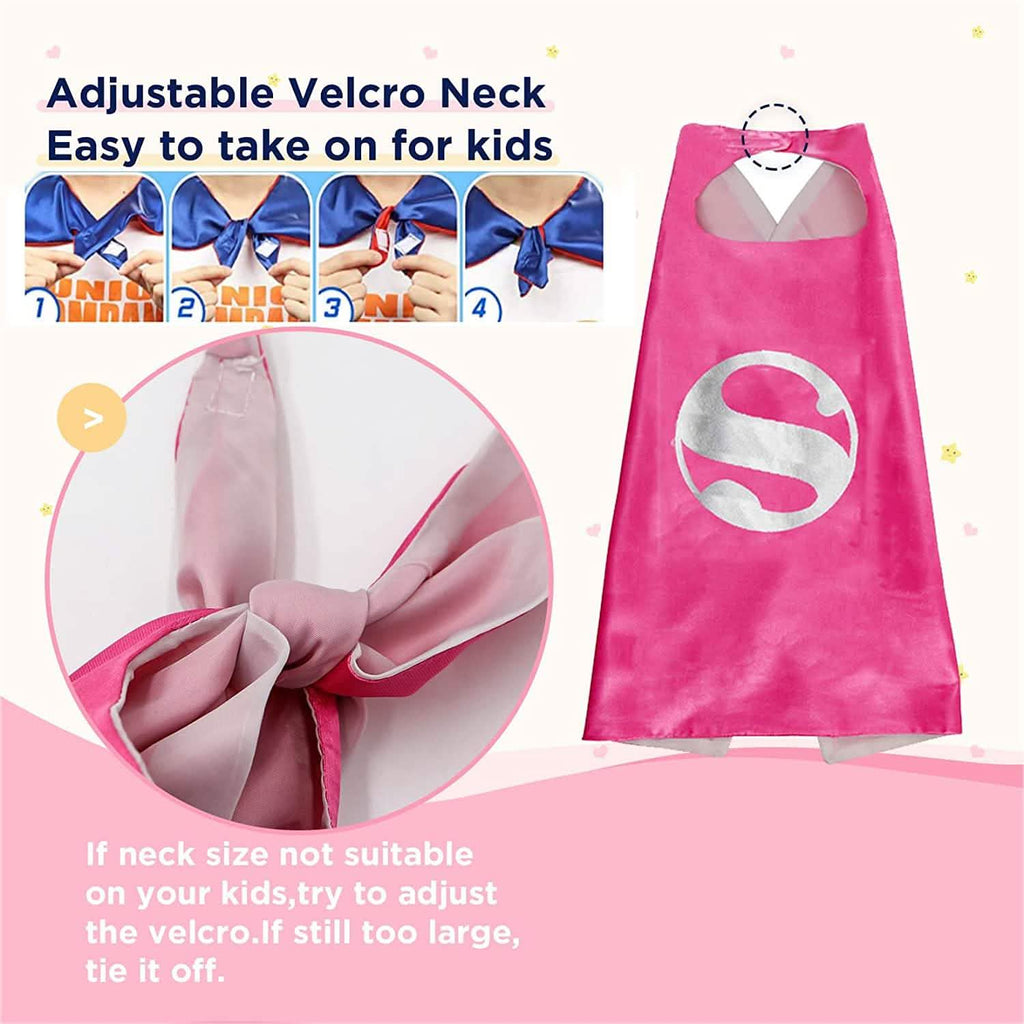 Girls’ Superhero Dress-Up Capes & Slap Bracelets Set, 4 Pieces