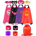 Girls’ Superhero Dress-Up Capes & Slap Bracelets Set, 4 Pieces