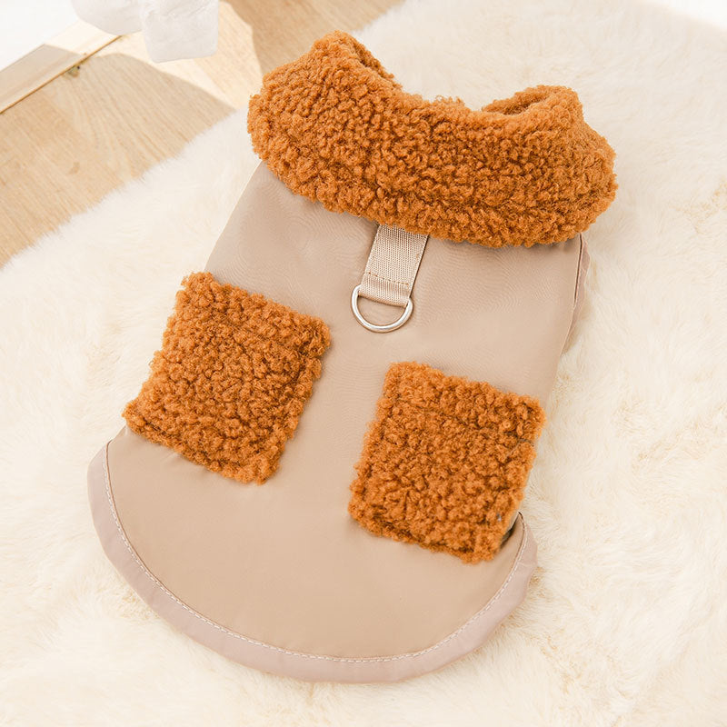 Coffee-Color Knit Dog Sweater – Korean Style for Small Pets