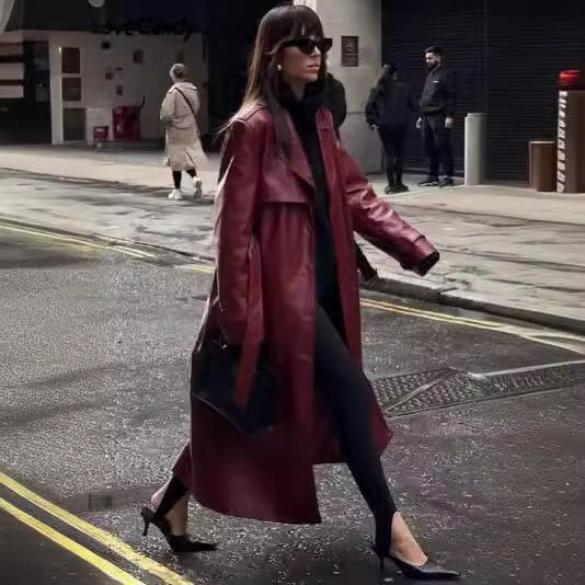 Women's Plus Size Leather-Look Jacket