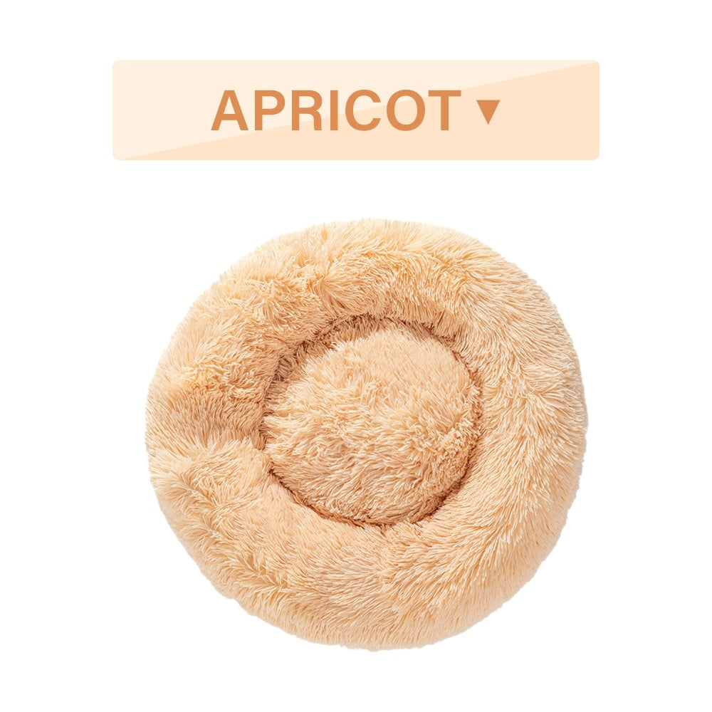 Washable Plush Donut Pet Bed – Calming Cushion for Cats & Dogs