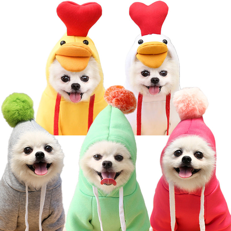 Fruit-Print Fleece Dog Hoodie for Small Dogs & Puppies