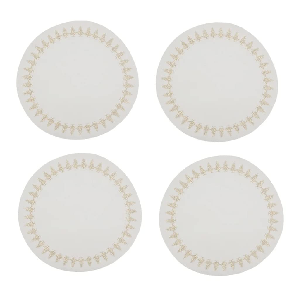 Embroidered Christmas Round Placemats – Set of 4