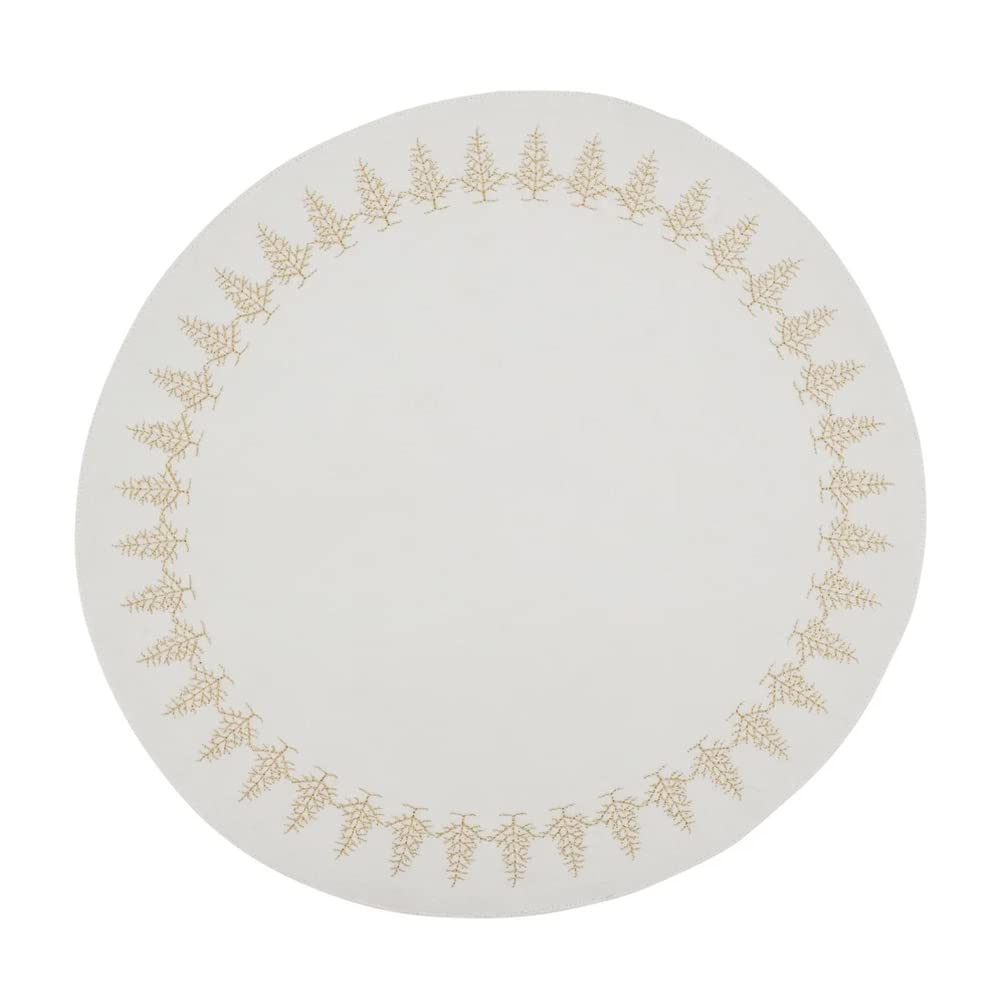 Embroidered Christmas Round Placemats – Set of 4