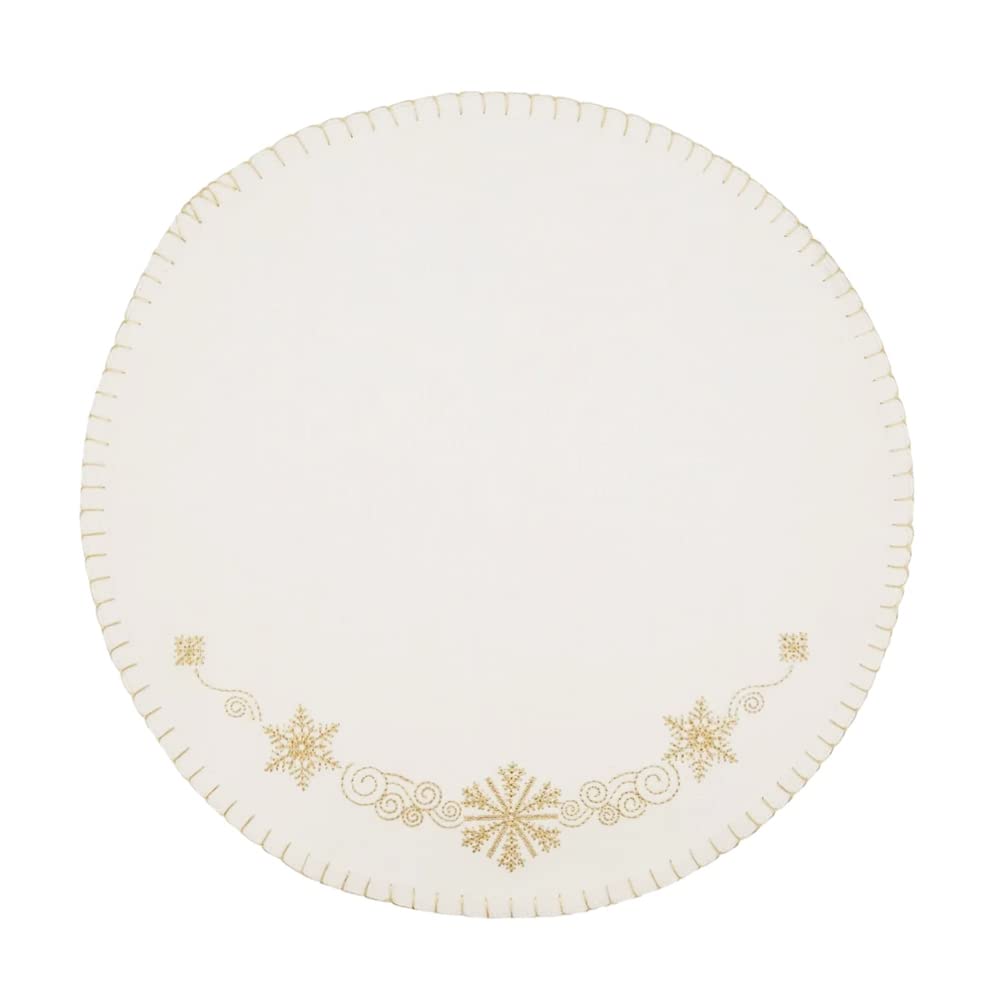 Embroidered Christmas Round Placemats – Set of 4