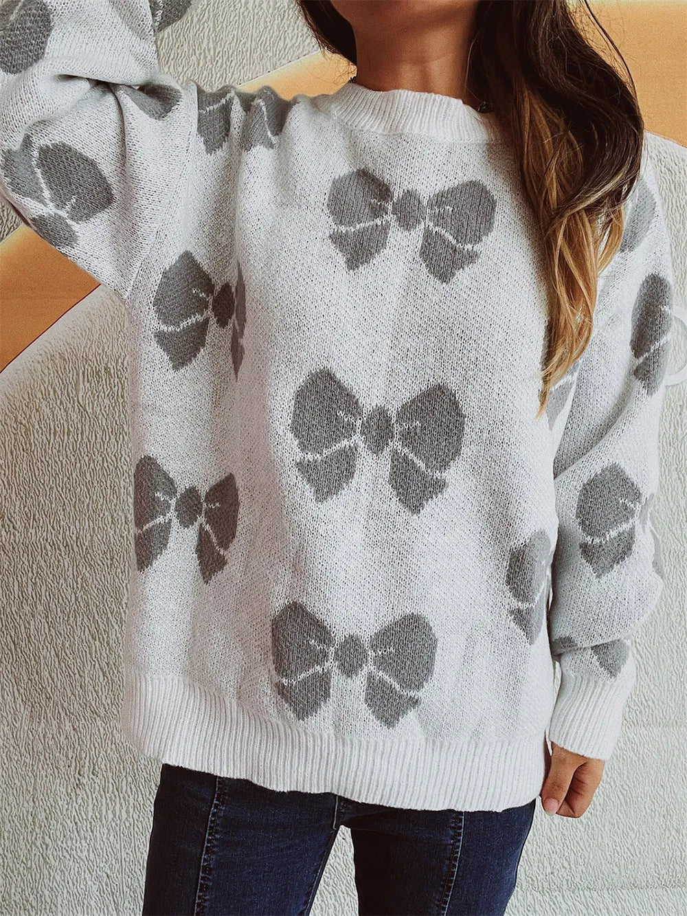 Relaxed Bow Knit Pullover