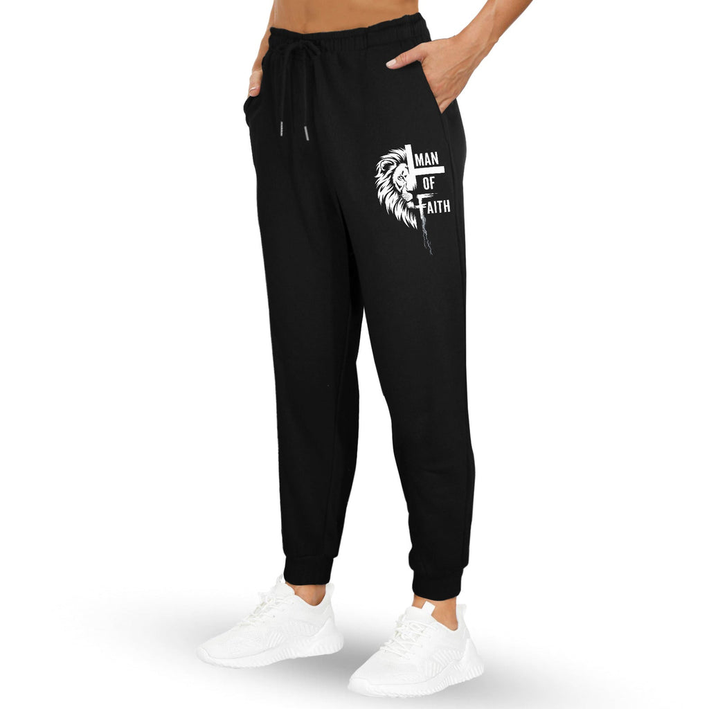 Men's Man of Faith Black Fleece Sweatpants