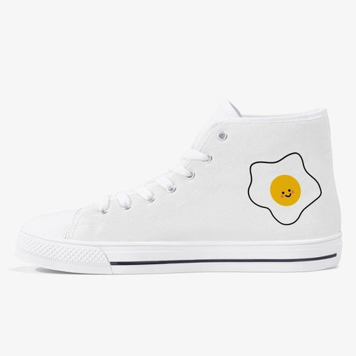 Jacki Easlick Lux Egg High-Top Canvas Sneakers – White/Black