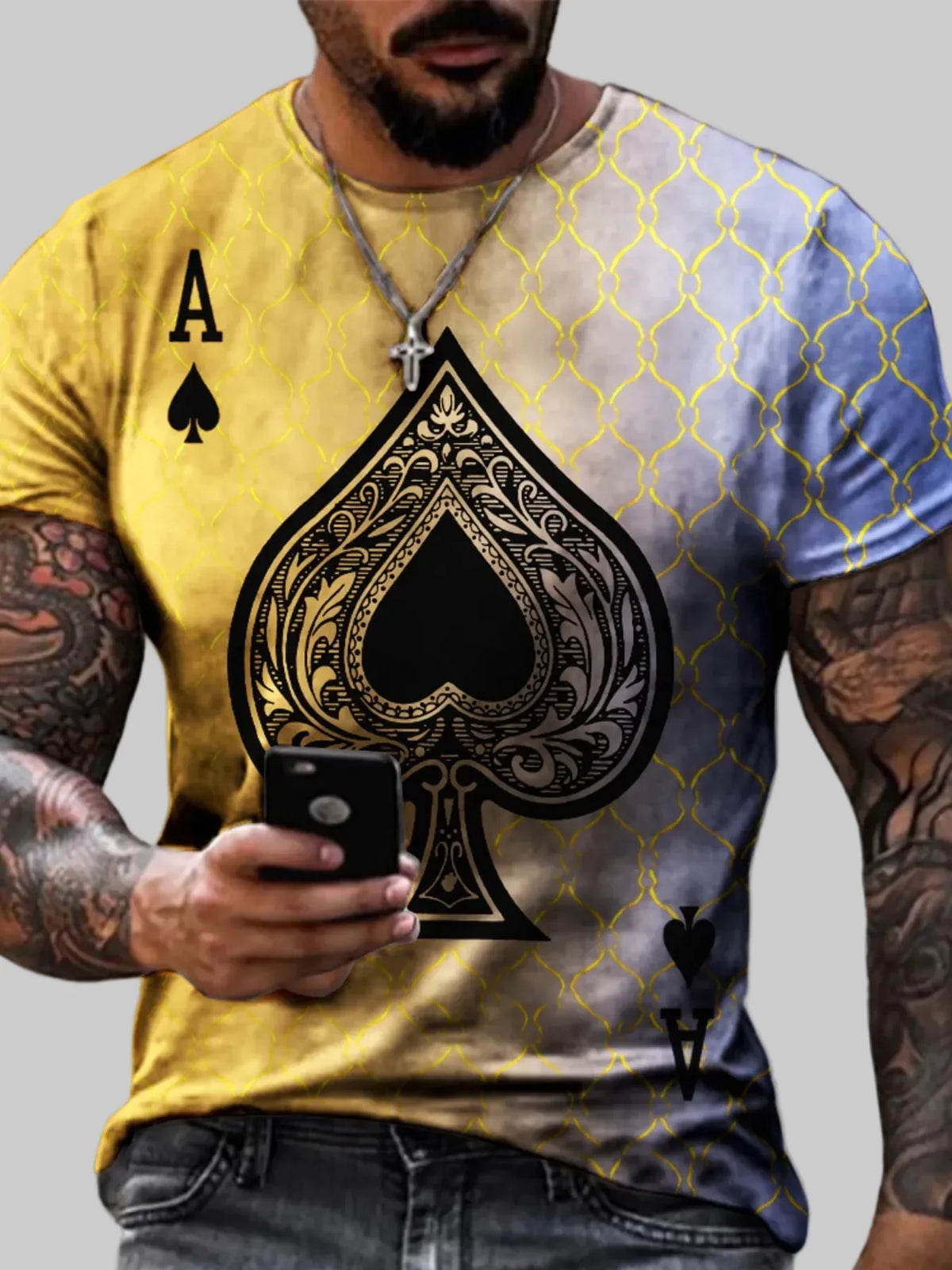 Men's Plus Size Ace of Spades T-Shirt – S–5XL