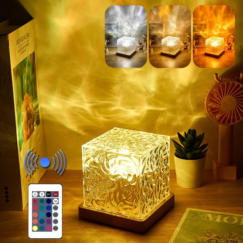 Rotating Water-Ripple Projection Night Light