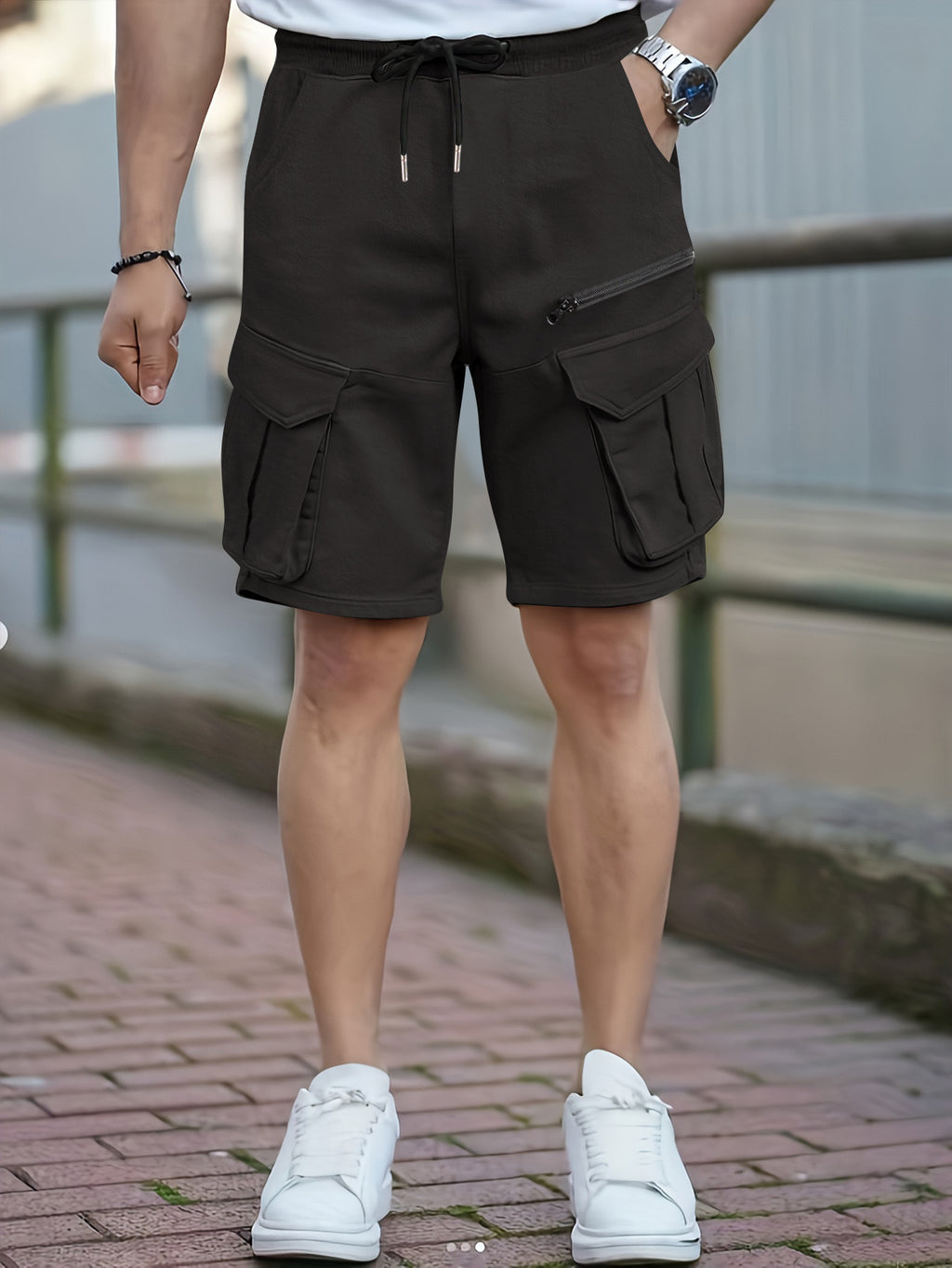 Men's Plus Size Multi-Pocket Casual Shorts