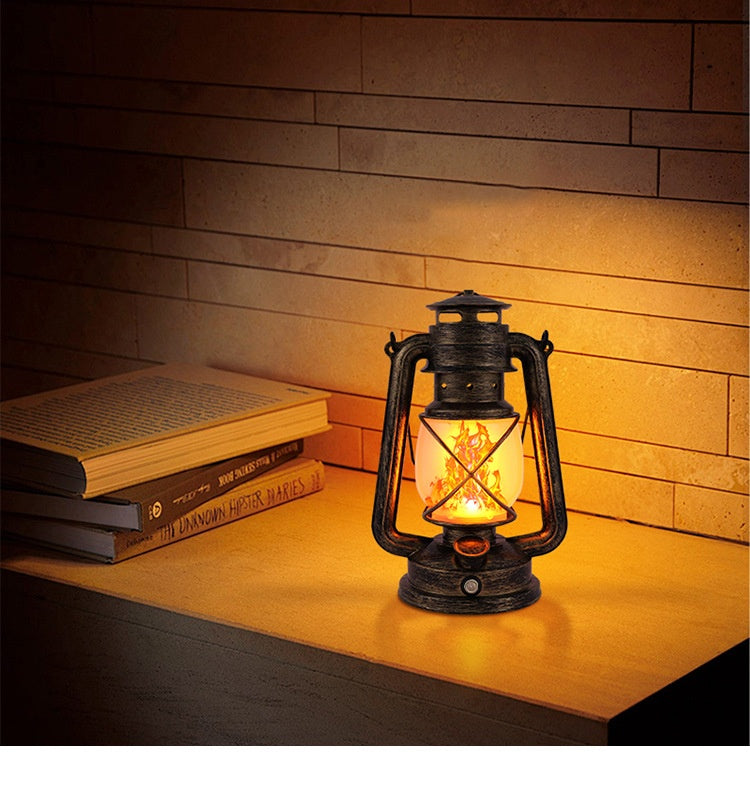 Rechargeable Retro Flame LED Camping Table Lantern