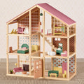 Tiny Land Sweetwood Wooden Dollhouse with Furniture – No Dolls