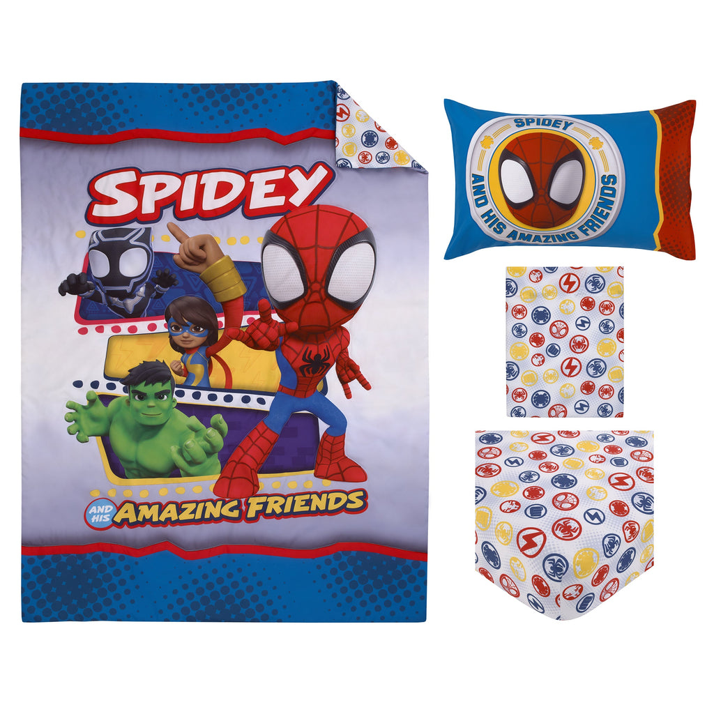 Marvel Spidey and His Amazing Friends Toddler Bedding — 4 Pieces